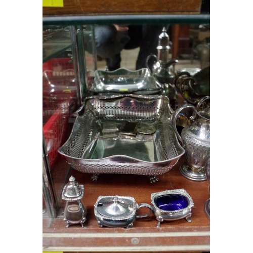 107 - An EPNS sugar caster and other silver plate.