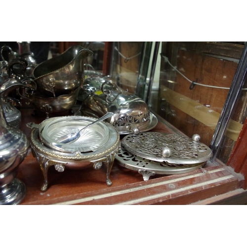 107 - An EPNS sugar caster and other silver plate.