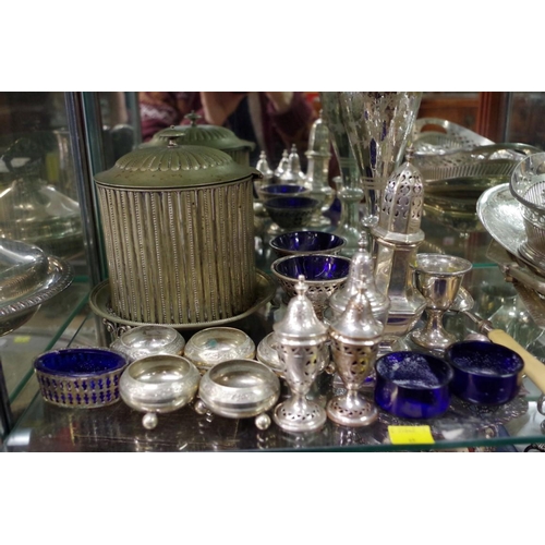 107 - An EPNS sugar caster and other silver plate.