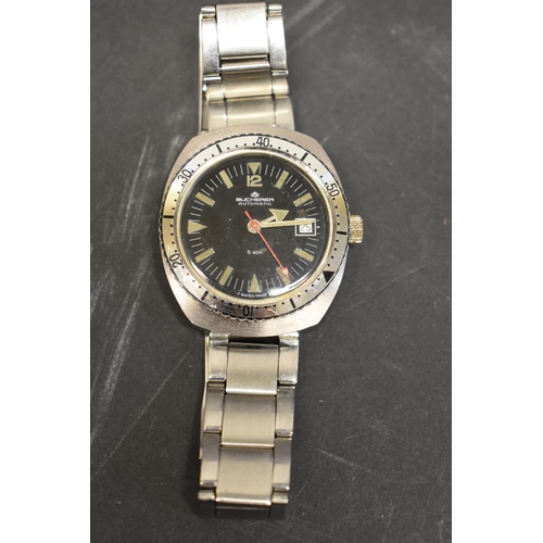 114 - A Bucherer Diver Stainless Steel automatic wristwatch, circa 1970s, case 37 x 42mm, number 4960.... 