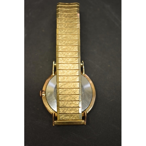 119 - A 1960s Swiss Enicar Ultrasonic gold plated gentlemans manual wind wristwatch, having black dial dec... 