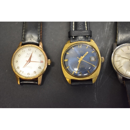 137 - Five various vintage gentlemans wristwatches, to include a Felea Airmaster; Winegartens London;... 