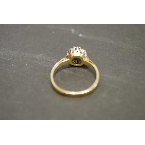 165 - An 18ct gold gem set ring; together with two 14K examples, (3).