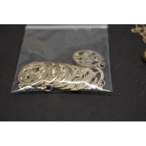 178 - A small selection of silver jewellery and other items, including zodiac sign charms.... 