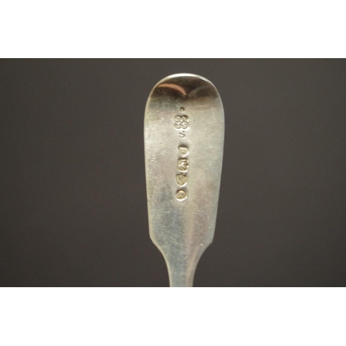 69 - A set of six Victorian silver fiddle pattern teaspoons, by John Aldwinkle & Thomas Slater, Londo... 