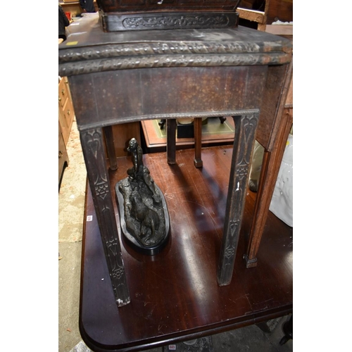 1273 - A Chippendale style carved mahogany serpentine card table, 81cm wide. 