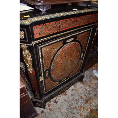 1288 - A late 19th century ebonized and boulle side cabinet, 93cm wide.