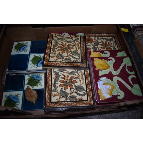 1378 - A collection of Victorian pottery tiles.