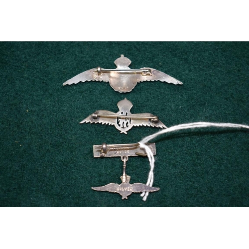 511 - A silver and enamel RAF fob badge; together with a silver and enamel sweetheart brooch; and an unmar... 