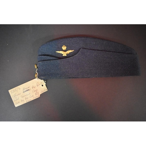 634 - Four RAF side caps, to include one example reputedly worn by Air Commodore A D Jackson; togethe... 