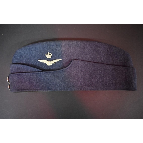 634 - Four RAF side caps, to include one example reputedly worn by Air Commodore A D Jackson; togethe... 