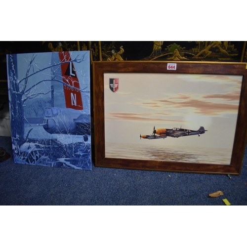 644 - Michael Land, 'The Winter of 44', signed, oil on board, 45.5 x 35.5cm, unframed; together with ... 