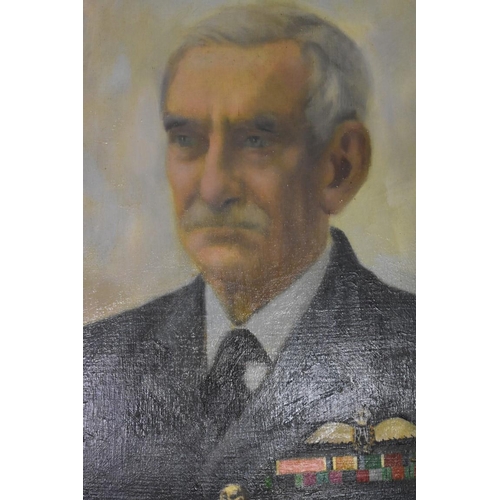 646 - * Newton, a half-length seated portrait of an RAF Group Captain, signed and dated 72, oil on bo... 