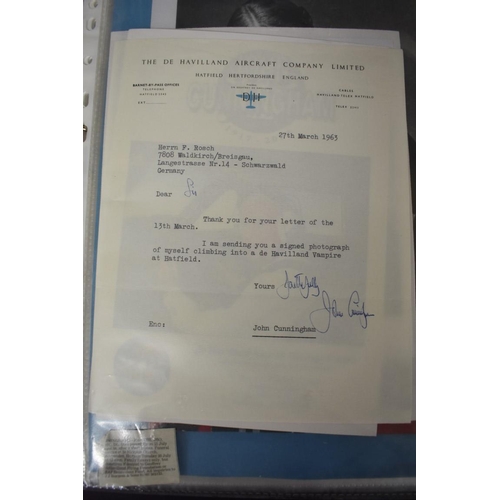 647 - An album containing autograph correspondence, primarily in relation to Bomber Command Reunion Dinner... 