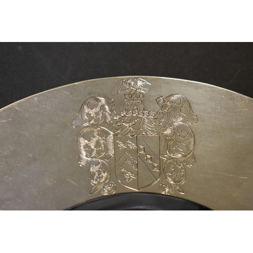 31 - An exceptionally rare Commonwealth era silver broad rim plate, by A F,  London 1654, bearing contemp... 