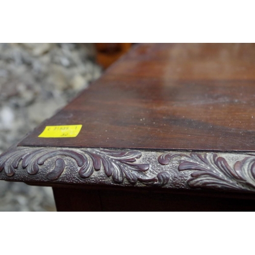 1055 - A late Victorian carved walnut rectangular occasional table, 74.5cm wide.