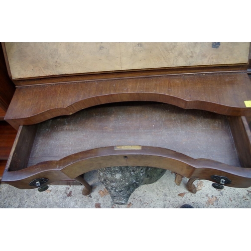 1103 - A 1930s walnut bureau, on cabriole legs, 61cm wide. 