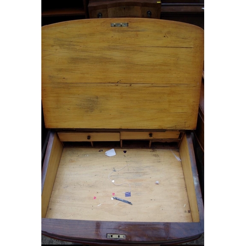 1128 - A Victorian walnut and inlaid Davenport, 53cm wide. 