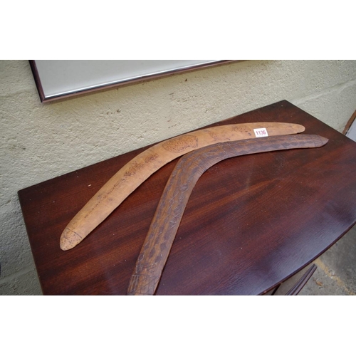 1136 - Two Australian aboriginal boomerangs, largest 60cm wide.