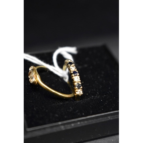 90 - A 18ct gold diamond three stone ring, 1.8 total weight; together with a 9ct gold ring, 1.2g total we... 