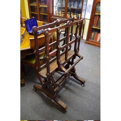 1655 - A Victorian stained wood folio stand, 75cm wide.