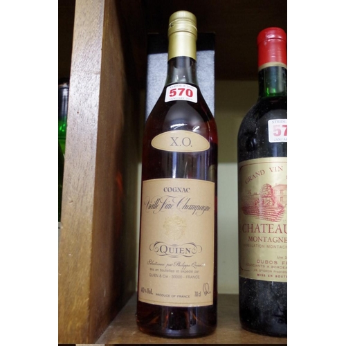 570 - A 70cl bottle of Quien XO Vieille Fine Champagne Cognac.