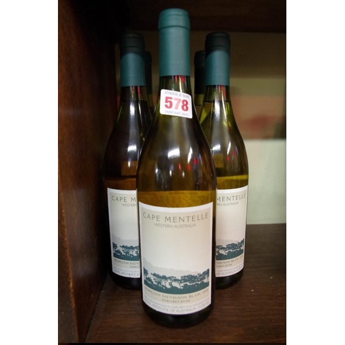 578 - Five 75cl bottles of 2000 Cape Mentelle Semillon/Sauvignon. (5)