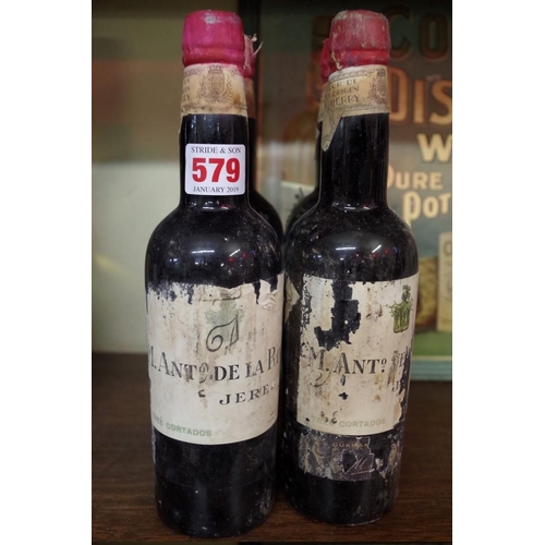 579 - Four half bottles of Tres Cortados Sherry, Antonio de la Riva (1940s bottling) (4)... 