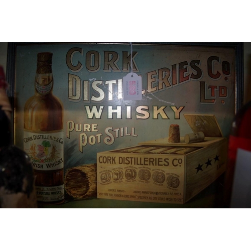 580 - A vintage 'Cork Distilleries Co Ltd' tin sign, 41.5 x 31.5cm.