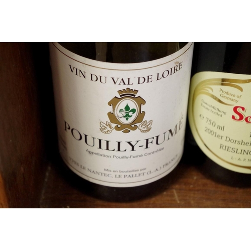 585 - Ten various bottles of white wine, to include: three 75cl 1996 Pouilly-Fume; and a 75cl 2001 Do... 