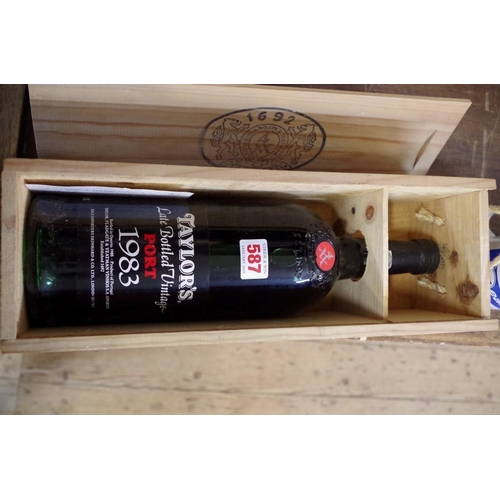 587 - A 150cl magnum bottle of Taylor's 1983 LBV port, (in owc).