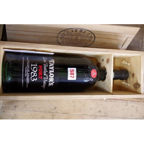 587 - A 150cl magnum bottle of Taylor's 1983 LBV port, (in owc).