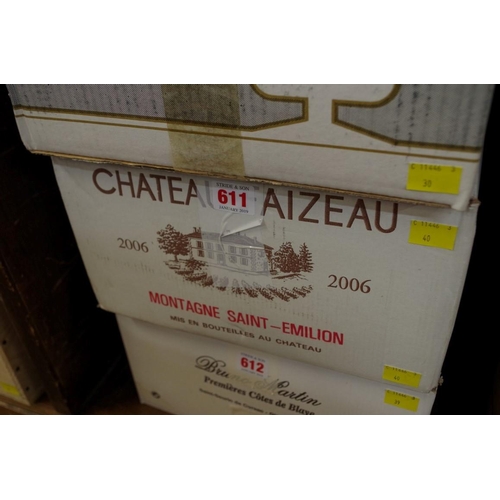 611 - A case of twelve 75cl bottles of 2006 Chateau Faizeau Vieilles Vignes, Grand Cru St Emilion, in... 