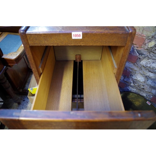 1206 - A 1920s oak two drawer filing cabinet, 37cm wide.