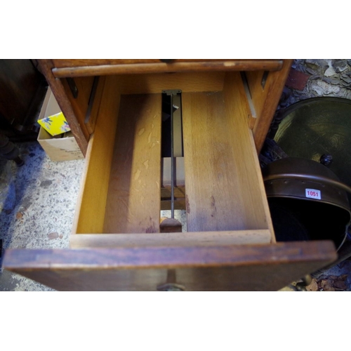 1206 - A 1920s oak two drawer filing cabinet, 37cm wide.