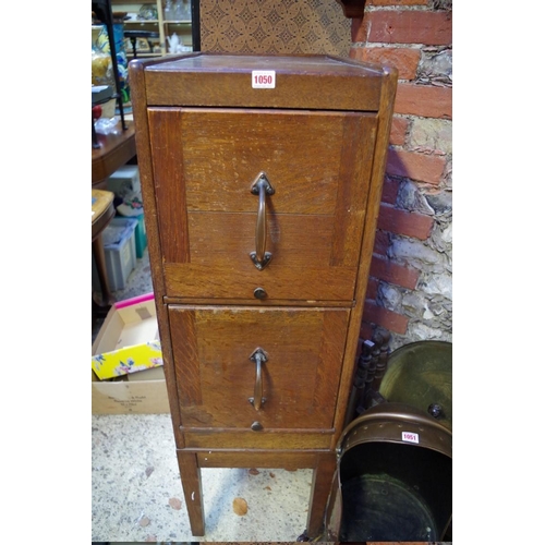 1206 - A 1920s oak two drawer filing cabinet, 37cm wide.