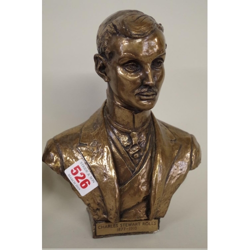 526 - After William McMillan, a pair of bronzed busts of Charles Henry Rolls and Frederick Henry Royce, ea... 