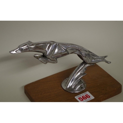 566 - A 1920s Delage Greyhound chrome car mascot, after a design by Casimir Brau, unsigned, nose to tail 2... 