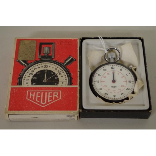 578 - A 1960s Heuer 60 second chronograph, with single button and concentric minute dial, in original box.... 