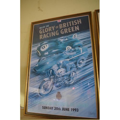 582 - After Peter Hearsey, a set of five Goodwood Festival of Speed posters, 1993-97 inclusive, each signe... 