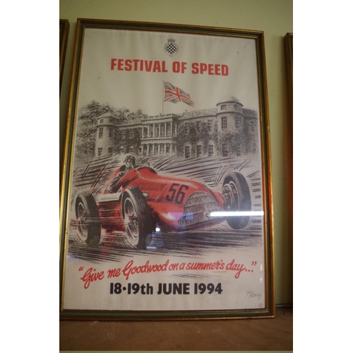 582 - After Peter Hearsey, a set of five Goodwood Festival of Speed posters, 1993-97 inclusive, each signe... 