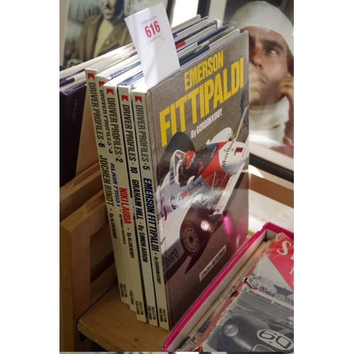 616 - Books: Autocourse Driver Profiles, comprising: Emerson Fittipaldi; Graham Hill; Niki Lauda; Alain Pr... 