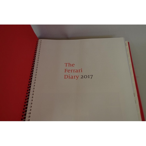 636 - Ferrari: three red leather diaries, 2006, 2014 and 2017, latter boxed. ... 