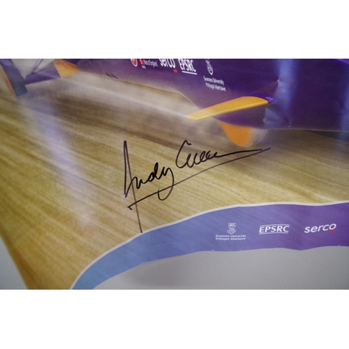 669 - A Bloodhound SSC poster, signed by Andy Green and Richard Noble, 59.5 x 83cm; together with a 2008 G... 