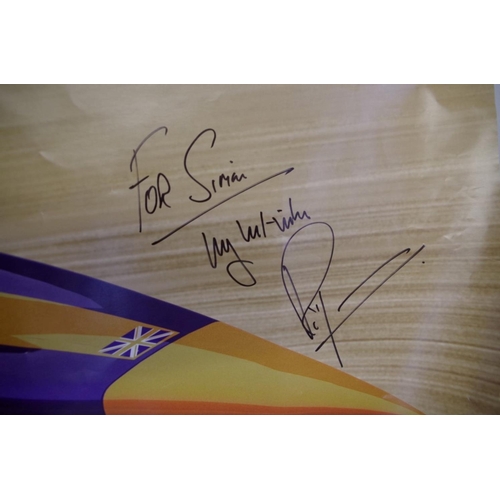 669 - A Bloodhound SSC poster, signed by Andy Green and Richard Noble, 59.5 x 83cm; together with a 2008 G... 