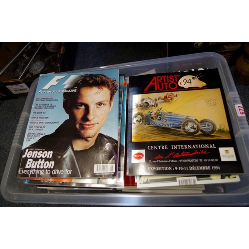 672 - Magazines: a mixed collection of F1 and related. 