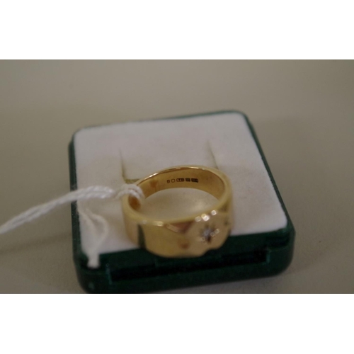 112 - A 9ct gold diamond set signet ring, 7.3g all in.