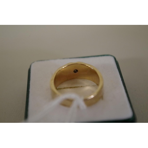 112 - A 9ct gold diamond set signet ring, 7.3g all in.