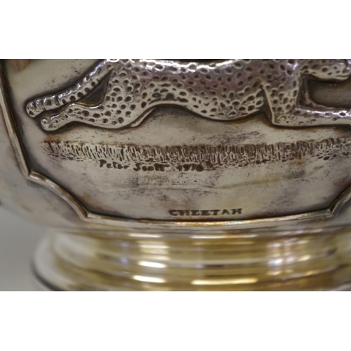 14 - An impressive silver 'World Wildlife Fund' limited edition bowl, by Tessiers Ltd, London 1977, no. 1... 