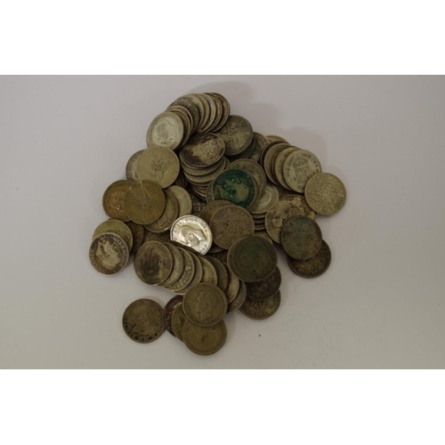 201 - A quantity of British sixpences, mostly George V and George VI, 279g.